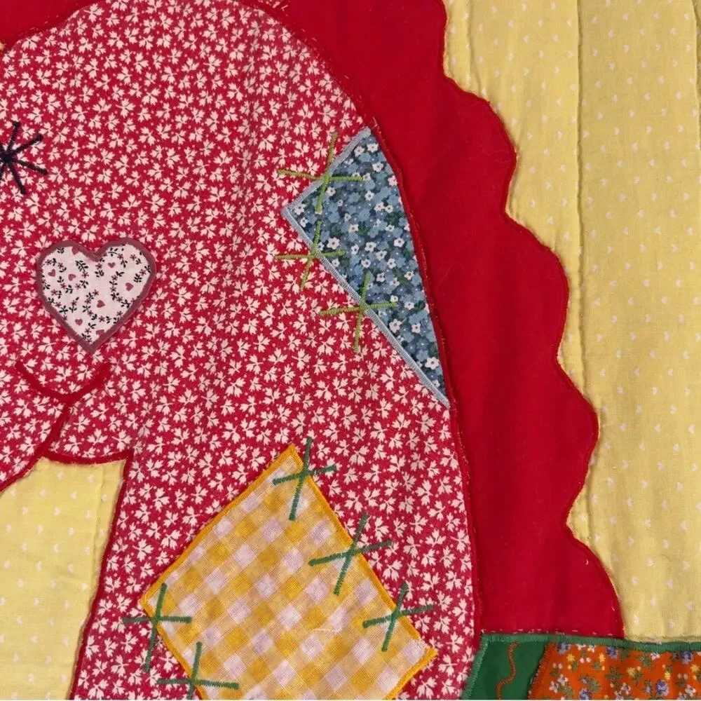 ROCKING HORSE Vintage Children’s Primary Color Small Quilt